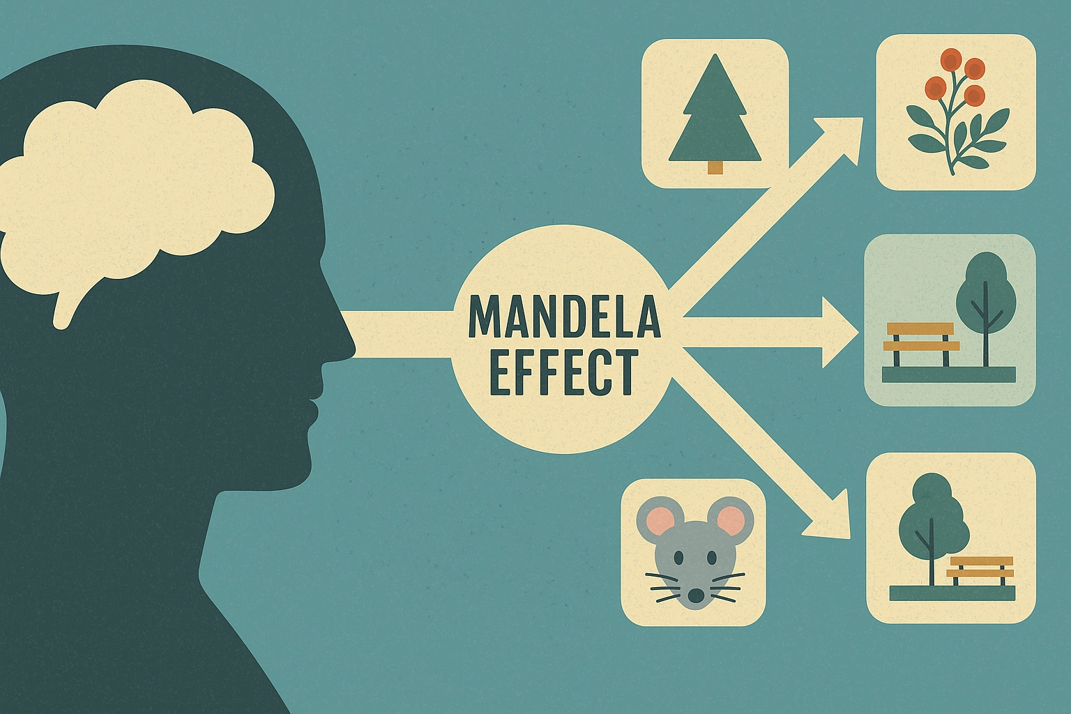 Illustration representing the Mandela Effect and alternate realities