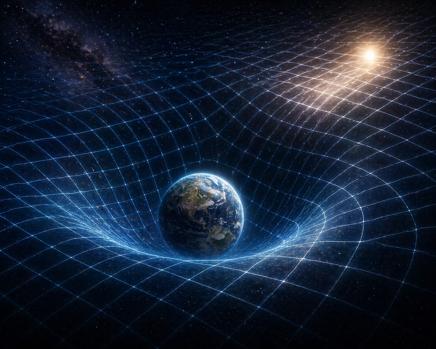 Conceptual spacetime curvature illustration