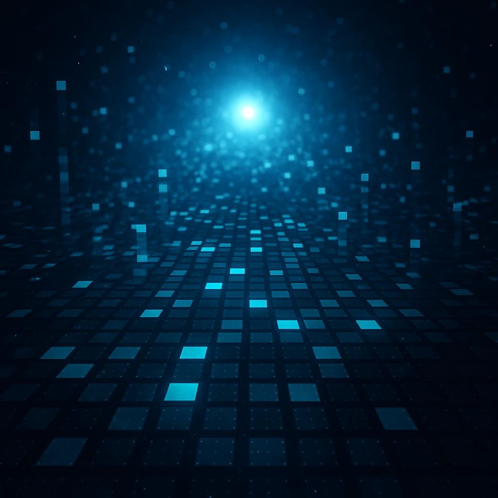 Conceptual image of digital space or pixelated universe